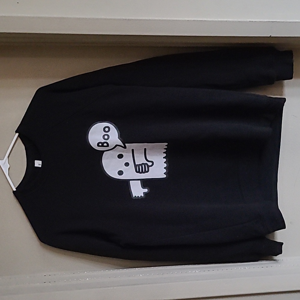 Threadless Boo Black Sweatshirt Medium
